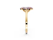 Solitaire Engagement Ring Setting for Fancy Pink Marquise Center with Tapered Shoulders and Prong Head in Yellow Gold
