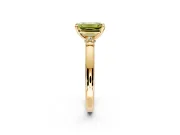 Solitaire Engagement Ring Setting for Fancy Yellow Emerald Cut Center with Beaded Shoulders and Prong Head in Yellow Gold