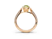 Solitaire Engagement Ring Setting for Fancy Yellow Marquise Center with Multi-Row Accents and Prong Head in Rose Gold