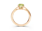 Solitaire Engagement Ring Setting for Fancy Yellow Cushion Cut Center with Plain Bypass Twist Band and Prong Head in Rose Gold
