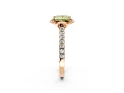 Floral Engagement Ring Setting for Fancy Yellow Princess Cut Center with Pave Band and Floral Prong Head in Rose Gold