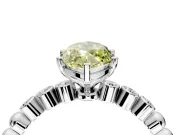 Solitaire Engagement Ring Setting for Fancy Yellow Marquise Center with Bezel-Dot Beaded Band and Prong Head in White Gold