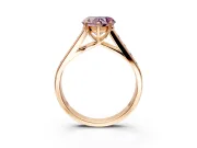 Solitaire Engagement Ring Setting for Fancy Pink Heart-Shaped Center with Cathedral Channel Band and Prong Head in Rose Gold