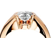 Tension Engagement Ring Setting for Oval Center with Wide Tapered Band and Tension Head in Rose Gold