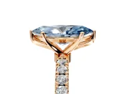 Open Basket Engagement Ring Setting for Fancy Blue Marquise Center with Pave Band and Prong Head in Rose Gold