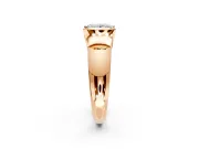 Tension Engagement Ring Setting for Princess Cut Center with Wide Flat Band and Tension Head in Rose Gold