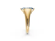 Tension Engagement Ring Setting for Fancy Blue Marquise Center with Wide Tapered Band and Tension Head in Yellow Gold