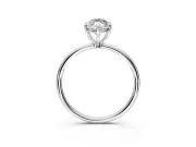 Solitaire Engagement Ring Setting for Marquise Center with Straight Thin Band and Prong Head in Platinum