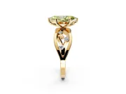 Solitaire Engagement Ring Setting for Fancy Yellow Marquise Center with Criss-Cross Accent Band and Prong Head in Yellow Gold