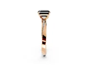 Side Accent Engagement Ring Setting for Fancy Black Asscher Cut Center with Accent Shoulders and Prong Head in Rose Gold