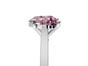 Solitaire Engagement Ring Setting for Fancy Pink Heart-Shaped Center with Tapered Shoulders and Prong Head in Platinum