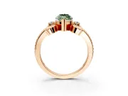 Solitaire Engagement Ring Setting for Fancy Green Marquise Center with Twisted Band and Scroll Prong Head in Rose Gold