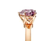 Solitaire Engagement Ring Setting for Fancy Pink Heart-Shaped Center with Plain Band and Tulip Prong Head in Rose Gold