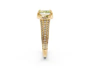 Solitaire Engagement Ring Setting for Fancy Yellow Radiant Cut Center with Accented Split Shank and Prong Head in Yellow Gold