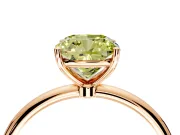 Solitaire Engagement Ring Setting for Fancy Yellow Cushion Cut Center with Straight Thin Band and Prong Head in Rose Gold