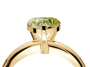 Solitaire Engagement Ring Setting for Fancy Yellow Heart-Shaped Center with Wire Band and Prong Head in Yellow Gold