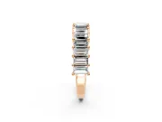 Baguette Lab-Grown Diamond Half Eternity Wedding Band with Shared-Prong Setting in Rose Gold