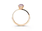 Solitaire Engagement Ring Setting for Fancy Pink Marquise Center with Fine Pave Accents and Prong Head in Rose Gold