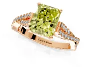 Solitaire Engagement Ring Setting for Fancy Yellow Radiant Cut Center with Twisted Pave Split Shank and Prong Head in Rose Gold