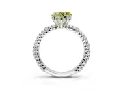 Rope Engagement Ring Setting for Fancy Yellow Heart-Shaped Center with Accent Shoulders and Prong Head in White Gold