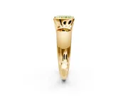 Tension Engagement Ring Setting for Fancy Yellow Radiant Cut Center with Wide Flat Band and Tension Head in Yellow Gold