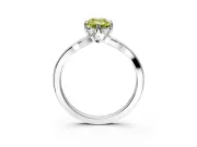 Solitaire Engagement Ring Setting for Fancy Yellow Emerald Cut Center with Plain Split Shank and Prong Head in Platinum