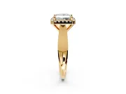 Halo Engagement Ring Setting for Princess Cut Center with Square Band and Prong Head in Yellow Gold
