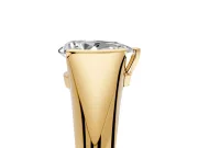 Tension Engagement Ring Setting for Pear-Shaped Center with Wide Tapered Band and Tension Head in Yellow Gold