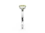 Solitaire Engagement Ring Setting for Fancy Yellow Radiant Cut Center with Thin Rounded Plain Band and Prong Head in Platinum