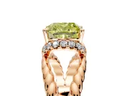 Halo Engagement Ring Setting for Fancy Yellow Cushion Cut Center with Rope Twist Split Shank and Prong Head in Rose Gold