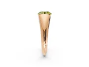 Tension Engagement Ring Setting for Fancy Yellow Round Cut Center with Wide Tapered Band and Tension Head in Rose Gold