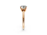 Solitaire Engagement Ring Setting for Round Cut Center with Knife Ridge Band and Claw Prong Head in Rose Gold