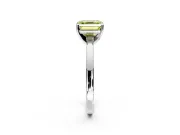 Solitaire Engagement Ring Setting for Fancy Yellow Asscher Cut Center with Basket Rail and Prong Head in Sterling Silver