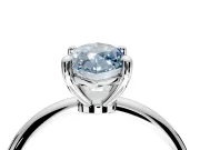 Minimalist Solitaire Engagement Ring Setting for Fancy Blue Marquise Center with Thin Band and Prong Head in Platinum