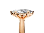 Solitaire Engagement Ring Setting for Marquise Center with Reverse Tapered Band and Prong Head in Rose Gold
