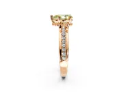 Solitaire Engagement Ring Setting for Fancy Yellow Pear-Shaped Center with Raised Channel Band and Prong Head in Rose Gold