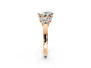 Solitaire Engagement Ring Setting for Oval Center with Marquise Flower Shoulders and Prong Head in Rose Gold