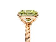 Solitaire Engagement Ring Setting for Fancy Yellow Radiant Cut Center with Plain Twisted Rope Band and Prong Head in Rose Gold