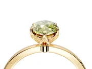 Solitaire Engagement Ring Setting for Fancy Yellow Marquise Center with Thin Rounded Plain Band and Prong Head in Yellow Gold