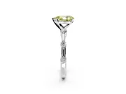 Solitaire Engagement Ring Setting for Fancy Yellow Pear-Shaped Center with Bezel Station Band and Prong Head in Platinum