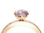 Solitaire Engagement Ring Setting for Fancy Pink Marquise Center with Channel Baguette Band and Prong Head in Rose Gold