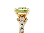 Solitaire Engagement Ring Setting for Fancy Yellow Princess Cut Center with Crossover Accents and Prong Head in Yellow Gold