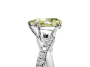 Crossover Engagement Ring Setting for Fancy Yellow Pear-Shaped Center with Pave and Plain Strands and Prong Head in Sterling Silver