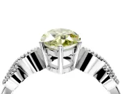Leaf Engagement Ring Setting for Fancy Yellow Marquise Center with Milgrain Accent Band and Prong Head in Sterling Silver