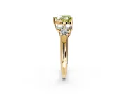 Cluster Engagement Ring Setting for Fancy Yellow Heart-Shaped Center with Round Cut Accent Frame and Prong Head in Yellow Gold