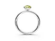 Low-Set Solitaire Engagement Ring Setting for Fancy Yellow Pear-Shaped Center with Thin Plain Band and Prong Head in Platinum