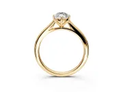 Solitaire Engagement Ring Setting for Marquise Center with Narrow Cathedral Band and Prong Head in Yellow Gold
