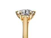 Solitaire Engagement Ring Setting for Round Cut Center with Cathedral Band and Prong Head in Yellow Gold