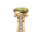 Solitaire Engagement Ring Setting for Fancy Yellow Radiant Cut Center with Raised Channel Band and Prong Head in Rose Gold