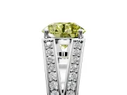 Split Shank Engagement Ring Setting for Fancy Yellow Round Cut Center with Pave Split Shank and Prong Head in White Gold